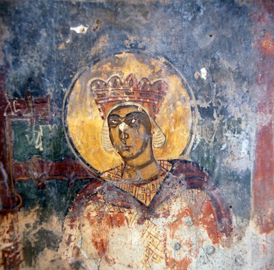 Affresco nella chiesa bizantina di Agios Georgios da Unbekannt Unbekannt