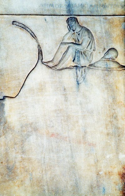 Stele funeraria di Demokleides, Grecia, civiltà greca, seconda metà del IV secolo a.C., dettaglio da Unbekannt Unbekannt