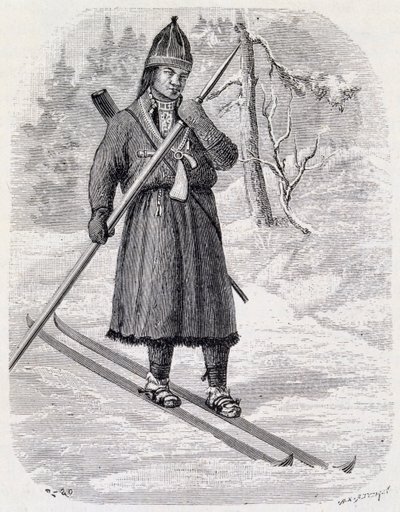Lars Tuorda, atleta lappone vincitore della competizione di sci di fondo organizzata nel 1884 da Adolf Erick Nordenskjold da Unbekannt Unbekannt