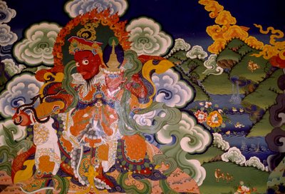 Affresco del Monastero Lamaista di Lamayuru, Laddakh, India da Unbekannt Unbekannt