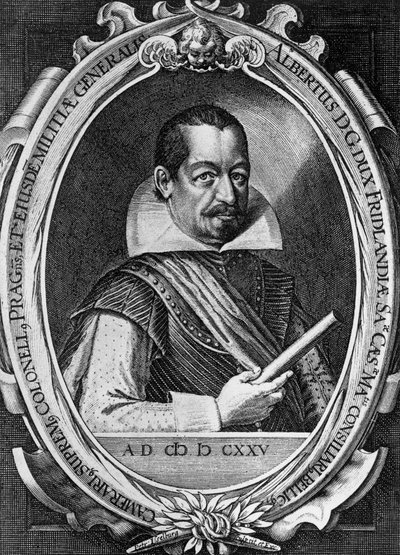 Ritratto di Albrecht Wenzel Eusebius von Waldstein (1583-1634), leader militare e politico boemo, offrì i suoi servizi durante la Guerra dei Trent