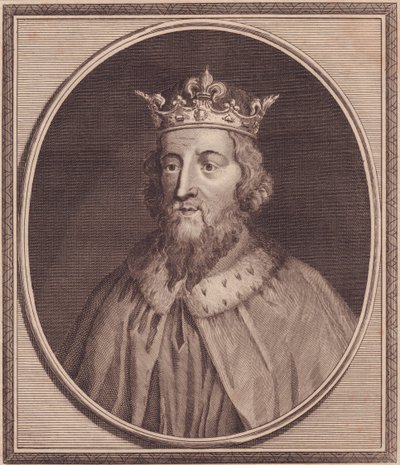 Ritratto di Alfredo il Grande (849-889), Re del Wessex, Regno Unito, incisione su rame di John Goldar (1729-1795) da Unbekannt Unbekannt