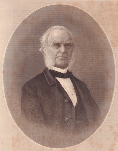 Ritratto del vescovo metodista americano Joseph Holdich (1794-1893), incisione da ladies