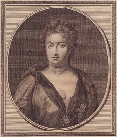 Ritratto di Anna Stuart, Regina di Gran Bretagna (1665-1714), incisione su rame di John Goldar (1729-1795) da un dipinto di G Kneller da Unbekannt Unbekannt