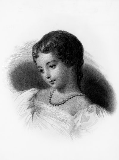 Ritratto di Augusta Ada Byron, Contessa di Lovelace, matematica e scrittrice inglese, considerata la prima programmatrice di computer, incisione da Unbekannt Unbekannt