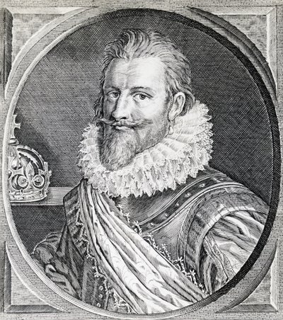 Ritratto di Cristiano IV, re di Danimarca e Norvegia, incisione da Unbekannt Unbekannt