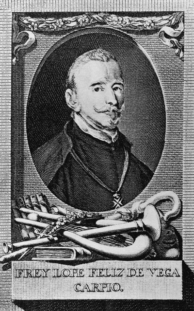 Ritratto di Félix Lope de Vega y Carpio (1562-1635), romanziere, poeta e drammaturgo spagnolo, incisione da Unbekannt Unbekannt