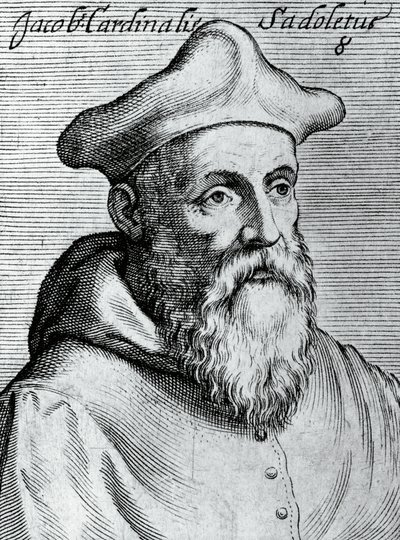 Ritratto di Jacopo Sadoleto (1477-1547), umanista italiano, vescovo cattolico e cardinale, incisione da Illustrissimorum, omnique virtutis, et scientiarum laude praestantissimoru virorum icones, di Claudius Pernetus da Unbekannt Unbekannt