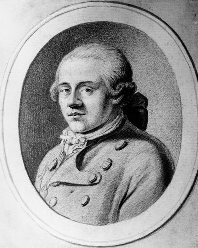 Ritratto di Jakob Michael Reinhold Lenz, scrittore tedesco del movimento Sturm und Drang, incisione da Unbekannt Unbekannt