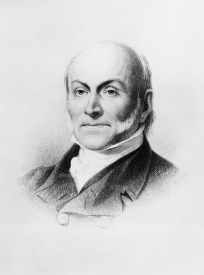 Ritratto di John Quincy Adams, diplomatico e politico americano, 6º Presidente degli Stati Uniti, incisione dopo un dipinto di George Peter Alexander Healy da Unbekannt Unbekannt