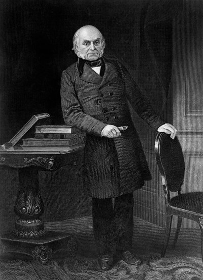 Ritratto di John Quincy Adams (1767-1848), politico e diplomatico americano, 6º Presidente degli Stati Uniti dal 1825 al 1829, incisione da Unbekannt Unbekannt