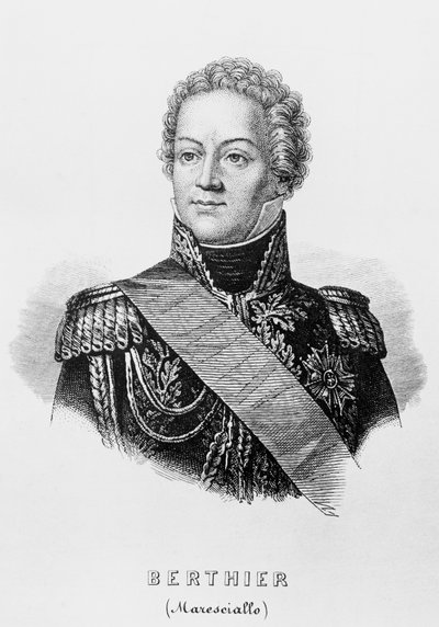Ritratto di Luigi Alessandro Berthier (1753-1815), generale francese, Maresciallo di Francia e Ministro della Guerra del Primo Impero Francese, incisione da Unbekannt Unbekannt