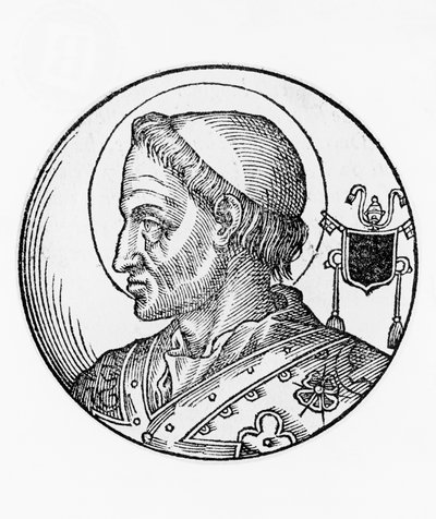 Ritratto di San Ormisda (morto nel 523), 52º Papa della Chiesa Cattolica dal 514, incisione da Unbekannt Unbekannt
