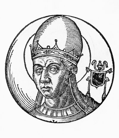 Ritratto di San Zosimo, 41º Papa della Chiesa Cattolica, incisione da Unbekannt Unbekannt