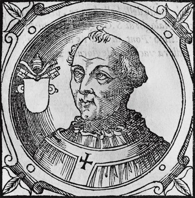Ritratto di Stefano II o III, 92º Papa della Chiesa Cattolica, incisione da Unbekannt Unbekannt