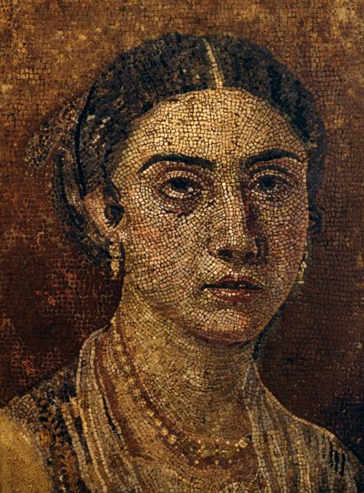 Ritratto di una giovane donna, mosaico da Ercolano. Civiltà romana da Unbekannt Unbekannt