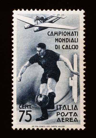 Francobollo per la Coppa del Mondo FIFA 1934, francobollo aereo da 75 centesimi, Italia, XX secolo da Unbekannt Unbekannt