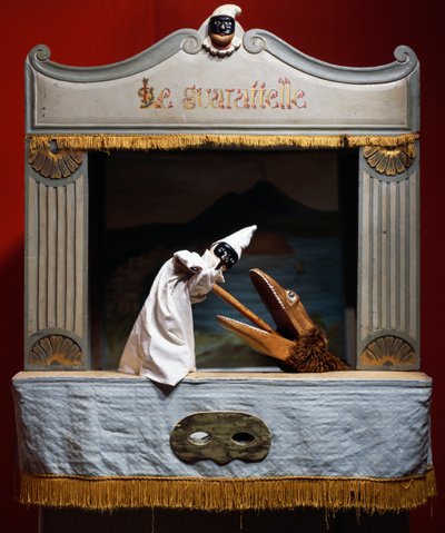 Pulcinella e coccodrillo, burattini del teatro Guarattelle di Maria Imperatrice, Napoli, Italia da Unbekannt Unbekannt