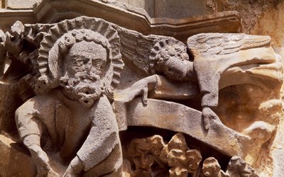 Spagna, Navarra, Ujue, Chiesa di Santa Maria, Dettaglio architettonico da Unbekannt Unbekannt