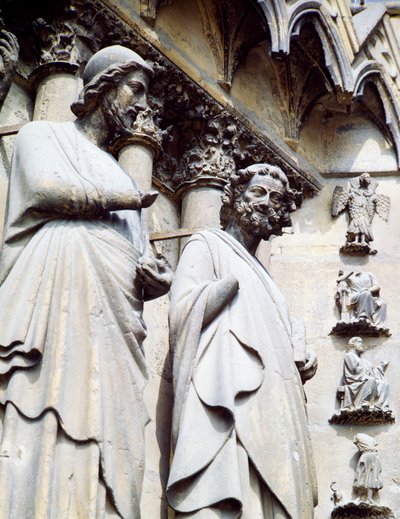 Statua di apostolo, dettaglio della porta sud della Cattedrale di Notre-Dame da Unbekannt Unbekannt