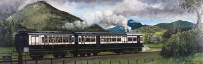 Il treno a motore a vapore Coniston sulla Furness Railway, Cumbria da Unbekannt Unbekannt