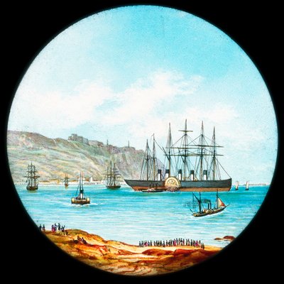 La nave a vapore Great Eastern, diapositiva lanterna magica da Unbekannt Unbekannt