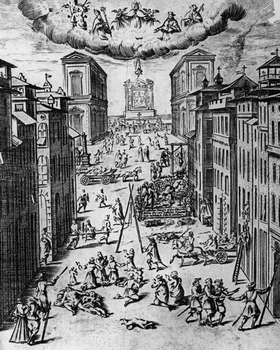 La peste a Milano nel 1630, incisione, Italia da Unbekannt Unbekannt