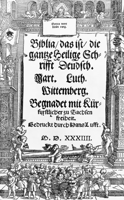 Pagina del titolo della Bibbia di Martin Lutero da Unbekannt Unbekannt