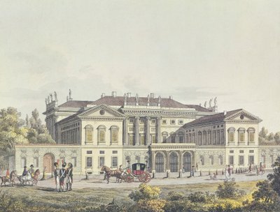Veduta della Villa Reale nei giardini pubblici, Milano, Italia da Unbekannt Unbekannt