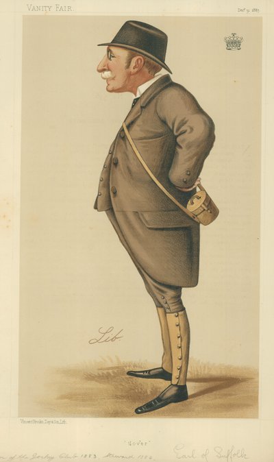 Il Conte di Suffolk e Berkshire, Dover, 31 dicembre 1887, caricatura di Vanity Fair da Liborio Prosperi