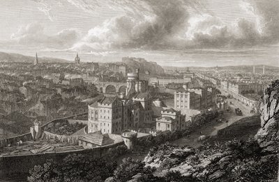 Vista da Calton Hill, Edimburgo, da 