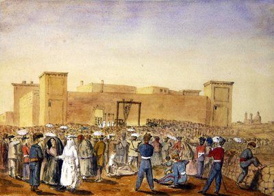 La partita di impiccagione alla prigione di Corradino, Malta da Lieutenant Dudley Maryon Wilson