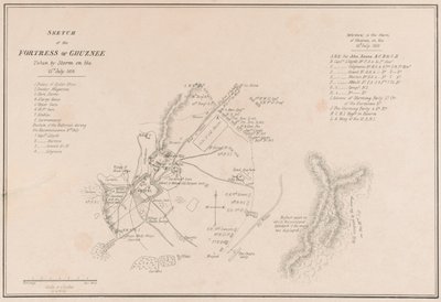 Schizzo della fortezza di Ghuznee. Presa d