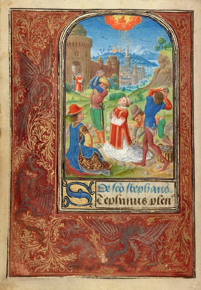 La lapidazione di Santo Stefano da Lieven van Lathem