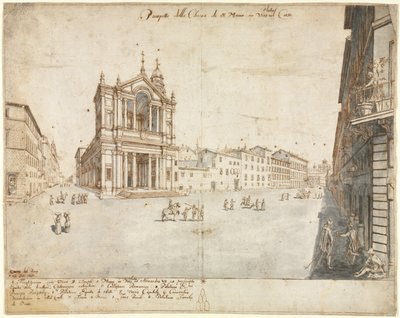 Diciotto vedute di Roma: Santa Maria in Via Lata, 1665 da Lievin Cruyl