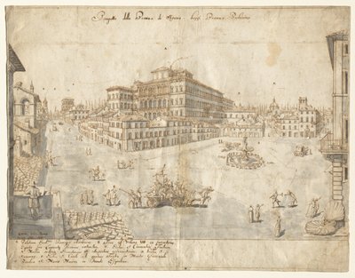 Diciotto vedute di Roma: La Piazza Barberini (recto) da Lievin Cruyl