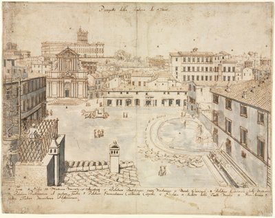 Diciotto vedute di Roma: La Fontana di Trevi da Lievin Cruyl