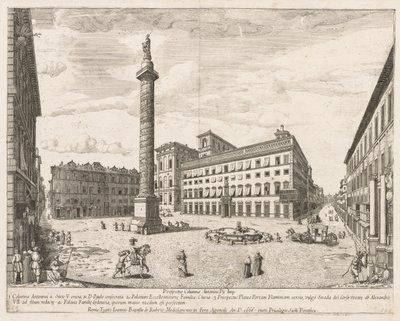 Piazza Colonna da Prospectus Locurum Urbis Romae Insignium da Lievin Cruyl