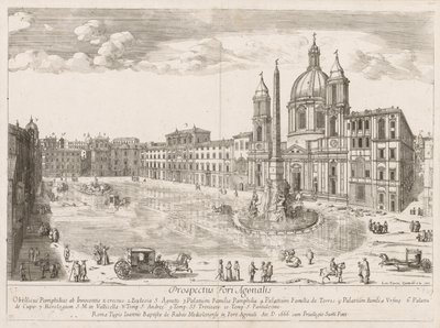 Piazza Navona da Prospectus Locurum Urbis Romae Insignium da Lievin Cruyl
