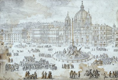 Piazza Navona a Roma, di Lievin Cruyl, Italia da Lievin Cruyl