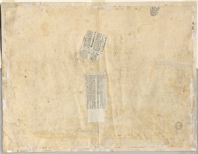 Tracciato di una fontana dal recto e schizzi di due volti (verso) da Lievin Cruyl