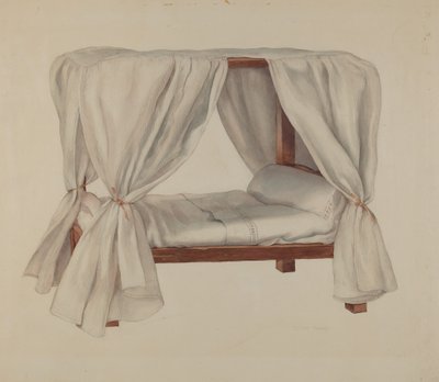 Letto per bambole, c. 1937 da Lillian Causey