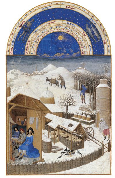 Febbraio Les Très Riches Heures du duc de Berry da Limbourg Brothers