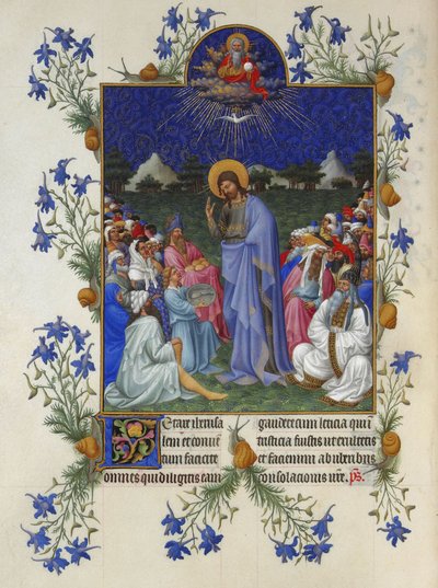 Très Riches Heures del duca di Berry - La moltiplicazione dei pani e dei pesci da Limbourg Brothers