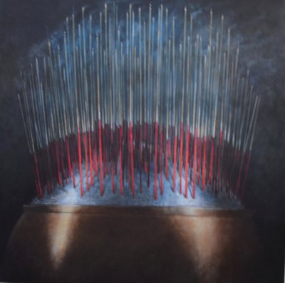 Bastoncini di incenso in ciotola di bronzo da Lincoln Seligman