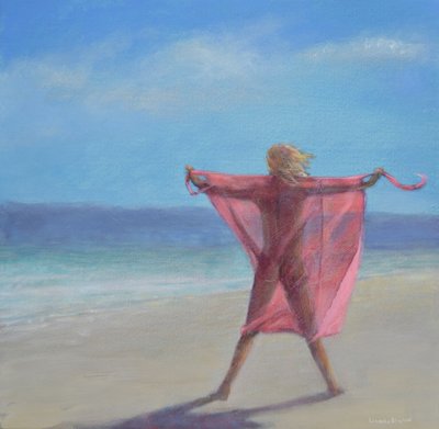 Sari rosa sulla spiaggia da Lincoln Seligman