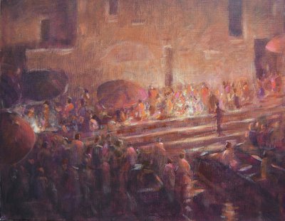 Gradini di Varanasi di Notte da Lincoln Seligman