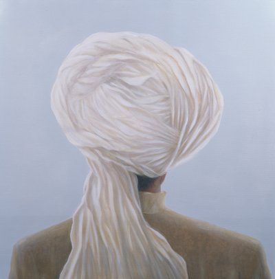 Turbante bianco da Lincoln Seligman