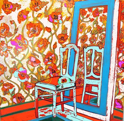 Sedia e specchio, 2014 (tecnica mista) da linda arthurs