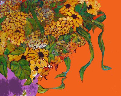 Fiori nel mio vaso, 2014 (misto, acrilico, inchiostro, olio) da linda arthurs